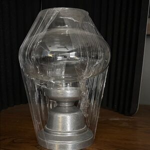 Elegant Silver Glass Candle Lamp